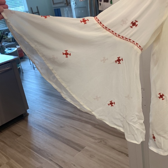 Anthropologie Flowy Embroidered Long Sleeve Shirt - Picture 3 of 6